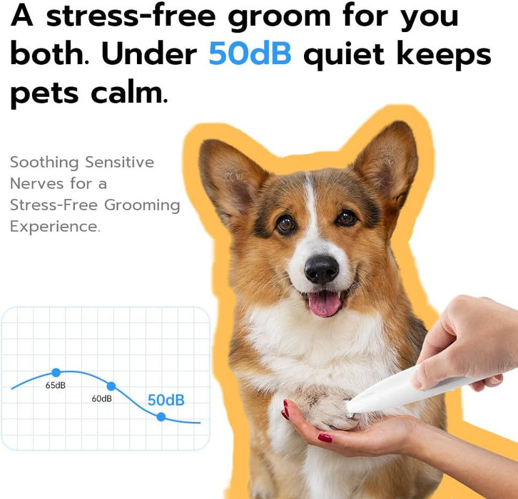 Pet Micro Precision Trimmer, Multifunctional Pet Hair Trimmer Waterproof Rechargeable Shaver with LED Light for Paws Eye