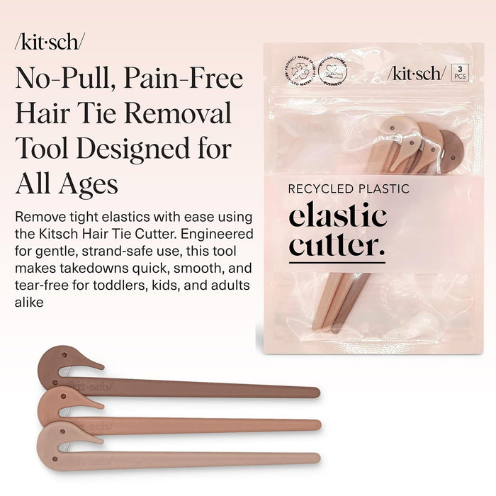 Elastic Hair Tie Cutter Tool - Multicolor, 3pc Set