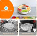 Divided Serving Tray with Lid and Handle, Stackable Snackle Box Container for Fruits Candy Organizer, Portable Spinning Rounded Veggie Tray for Kitchen, Party, Trave and Picnic-1 PACK