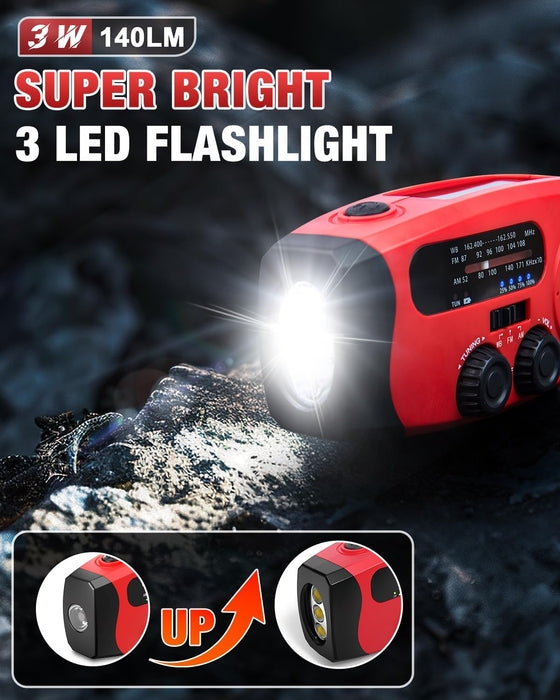 Hand Crank Radio with AM/FM/NOAA Weather Band,for Emergencies