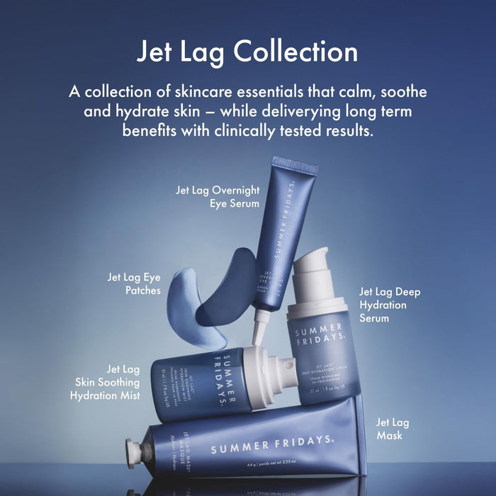 Mini Jet Lag Mask - Hydrating Overnight Face Mask, Moisturizer + Eye Cream - Enriched with Hyaluronic Acid, Niacinamide, + Antioxidants - Multitasking Travel Size Skin Care (1 Oz)