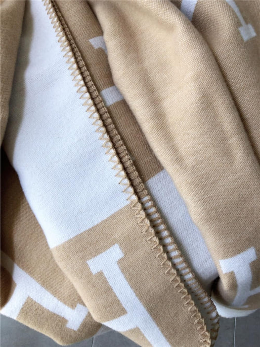 h Blanket Soft Throw Blanket Faux Fleece Wool Plaid Warm Shawl Thick Knitted Plush Cozy Comfy for Women Throw Blanket for Sofa Couch Bed Queen King Size 55x66 in (Khaki)