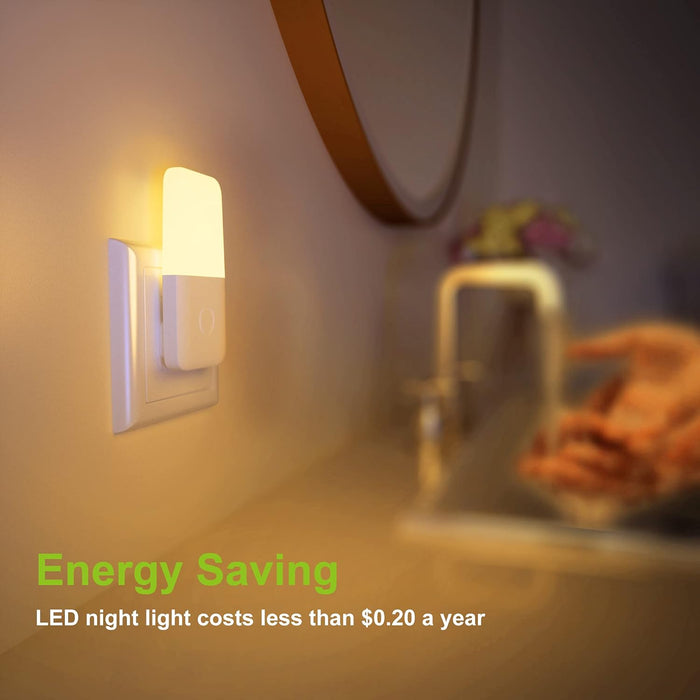 Plug in Night Light, Warm White LED Nightlights with Smart Dusk to Dawn Sensor for Kids, Nursery, Ideal for Bedroom, Bathroom,Hallway, Stairs, Kitchen, 6 Pack