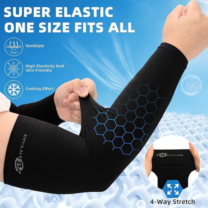 UV Sun Protection Arm Sleeves, UPF 50 Sports Cooling Arm Compression Sleeves for Men Women Teenager