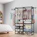 Freestanding Metal Garment and Shoe Rack