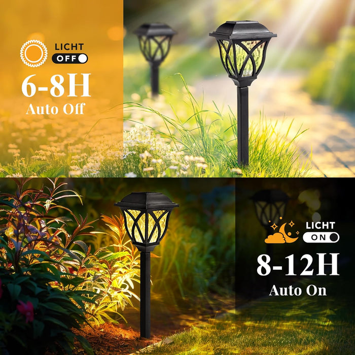 6 Pack Solar Lights Outdoor Waterproof, LED Solar Garden Lights