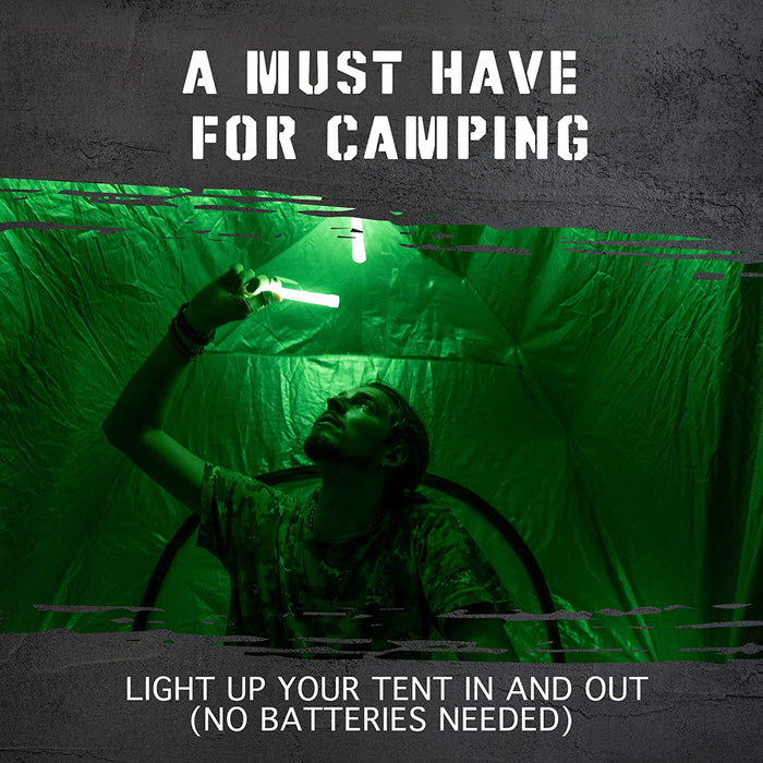 Emergency Glow Sticks with 12 Hours Duration, Individually Wrapped Industrial Grade Glowsticks for Survival Gear, Campin