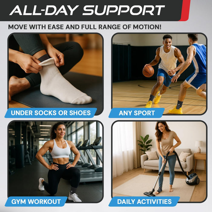 Sleeve Stars Ankle Brace Men & Women Support (Single/M:10"-12"/Black)