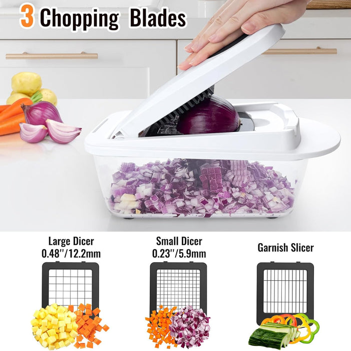 8-Blade Cook Tool & Gadget Sets, Egg Slicer Chopper Grater Set, White