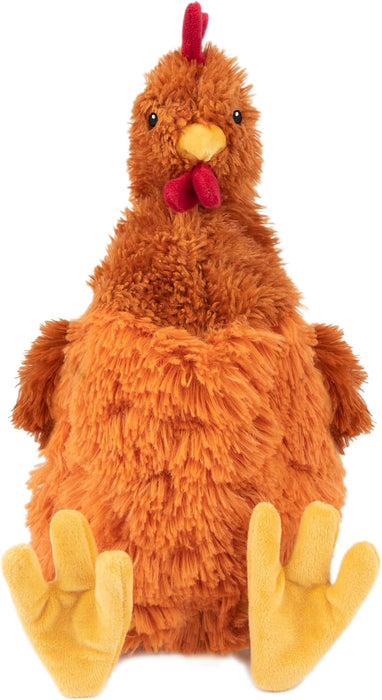 Interactive Squeaky Dog Toy - Crinkle Chicken, Brown