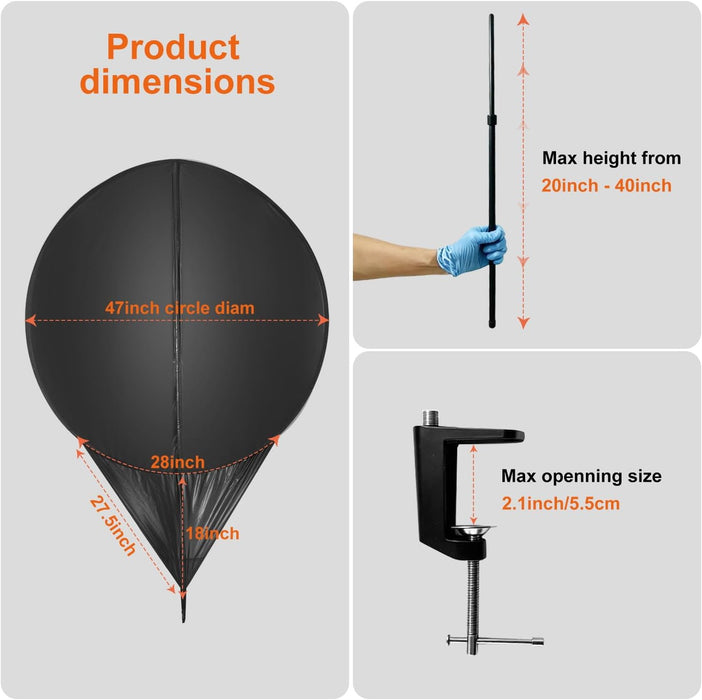 65" office cubicle desk shade,designed for light sensitive workers,idea for office cubicles and orginal desk canopy,block overhead light Black(Patent pending)
