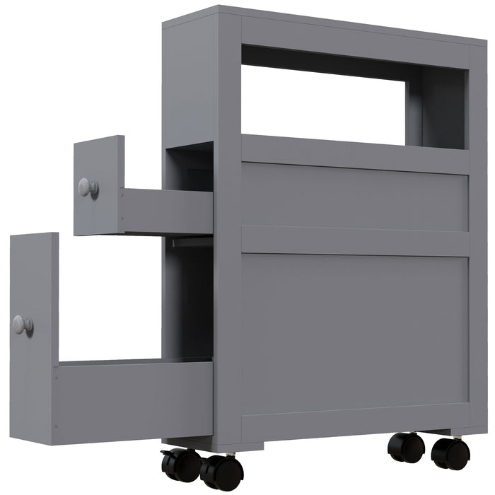 Slim Rolling Bathroom Storage Cabinet