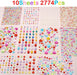 2774pcs Gem Stickers Jewels for Crafts, Adhesive Gems Rhinestone