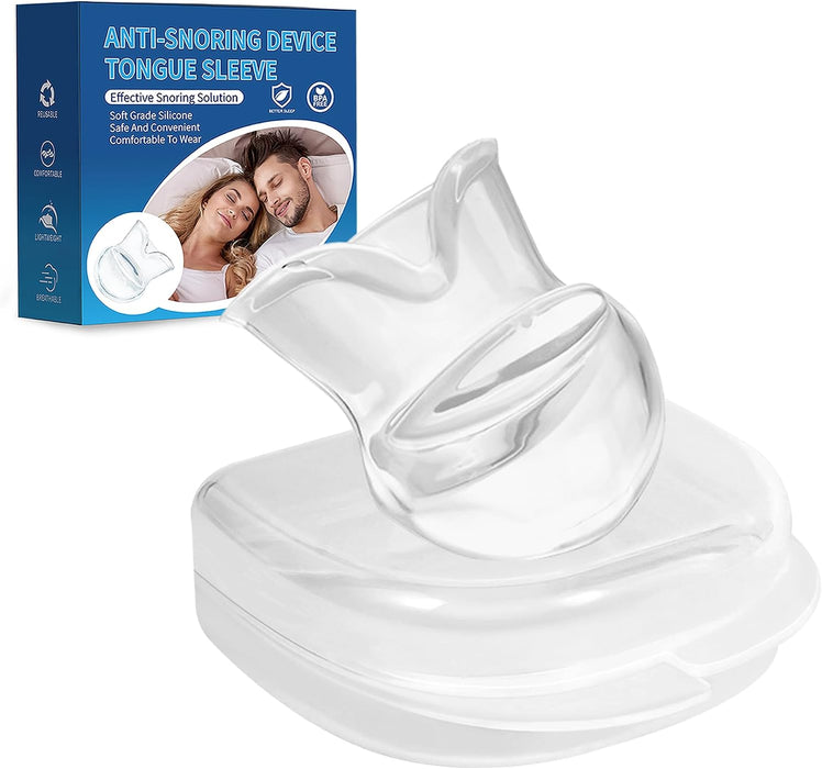 Tongue Stabilizing Device Mouthpiece - Anti-Snore Device, Reusable Snore Solution Stopper for Men/Women - AS01