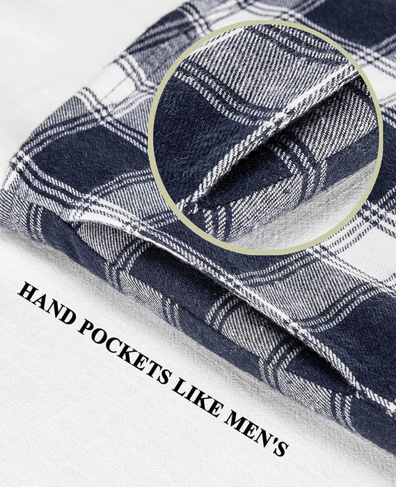 Womens Sherpa Lined Flannel Jacket with Hand Pockets