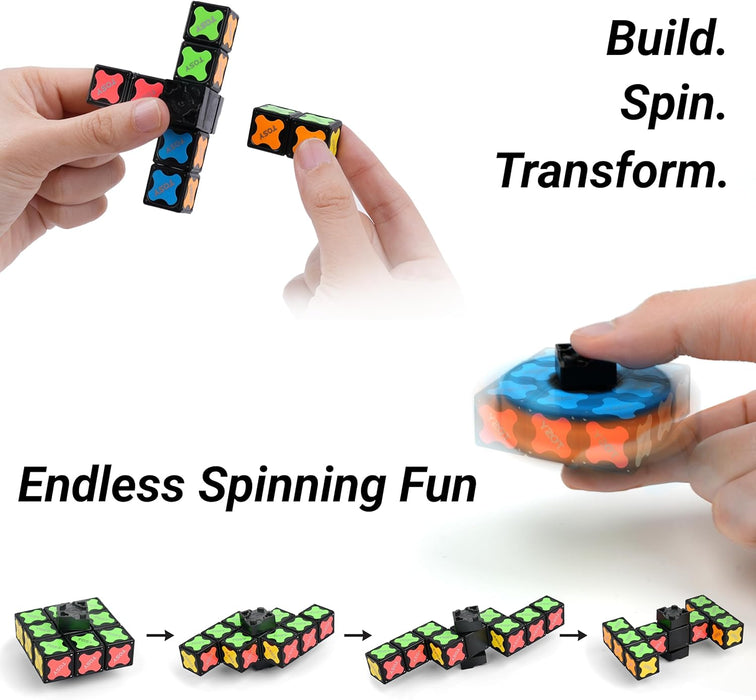Magnet Fidget Spinner Mini - 8 Blocks, 3 in 1 Toy: Transformable Fidget Spinner, Infinity Cube, 2x2 Puzzle Cube, Easter 