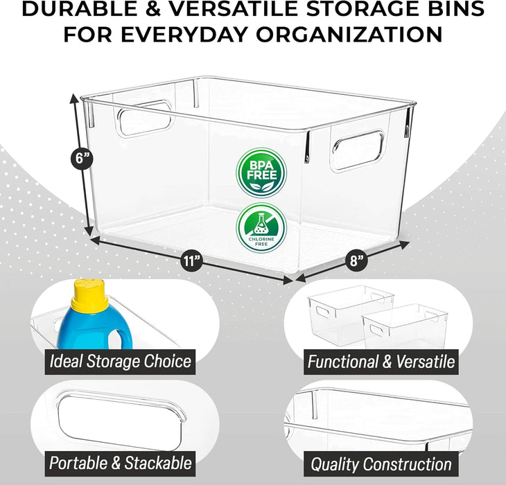 Clear Plastic Storage Bins – Pantry Organizers & Storage Containers, Cabinet Organizer - Home Organization Must Haves fo
