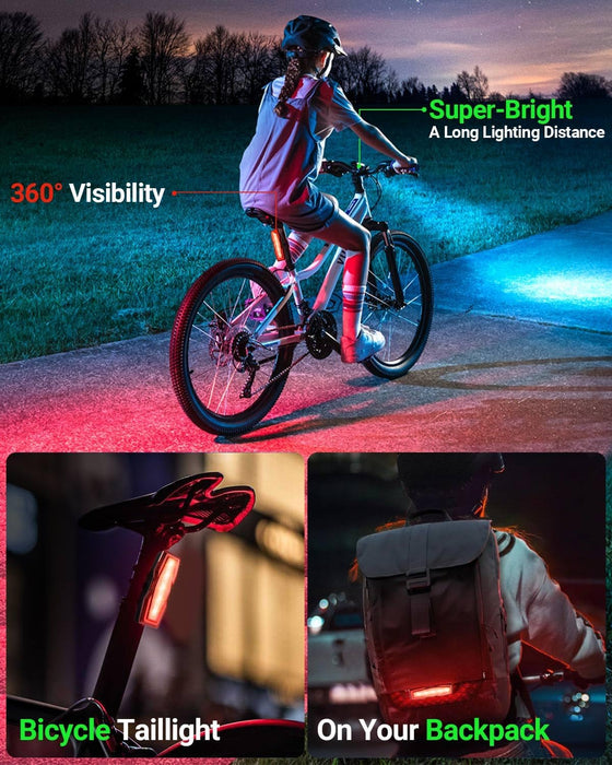 Bike Light, High Lumens Super Bright Bicycle Lite, 6+4 Modes USB Rechargeable Bike Headlight & Taillight Set, Waterproof