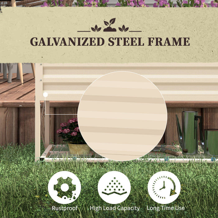 Galvanized Raised Garden Bed with Storage Shelf