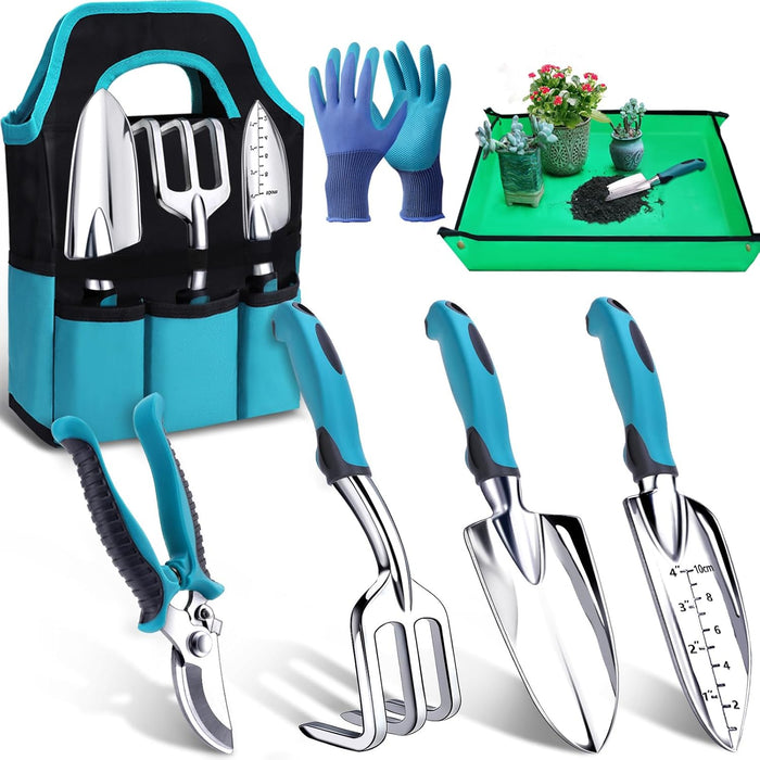 Garden Tool Set, Heavy Duty Aluminum Gardening Tools with Storage Bag