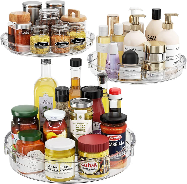 3 Pack Lazy Susan Organizer Turntable for Cabinet, 9.25'' 10.6'' 12''