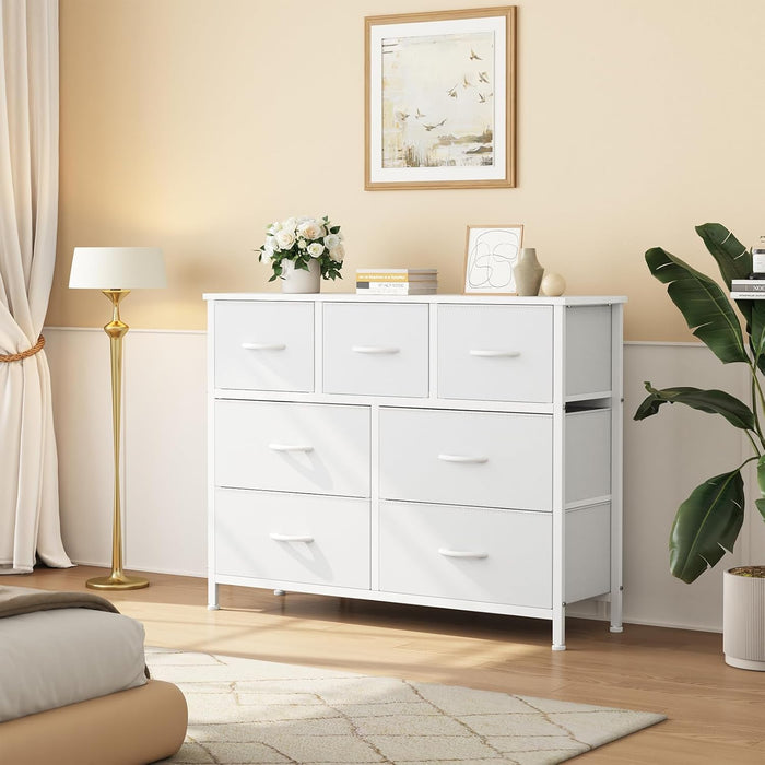 7 Drawer Fabric Dresser, Storage Tower for Bedroom and Closet
