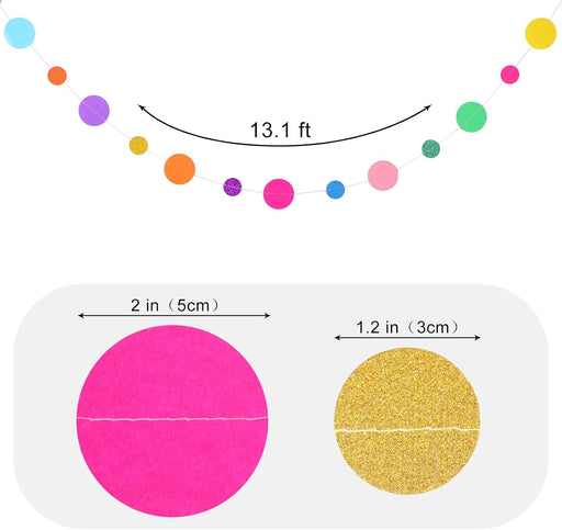 5 Pieces Dot Garland Banner Hanging, Rainbow