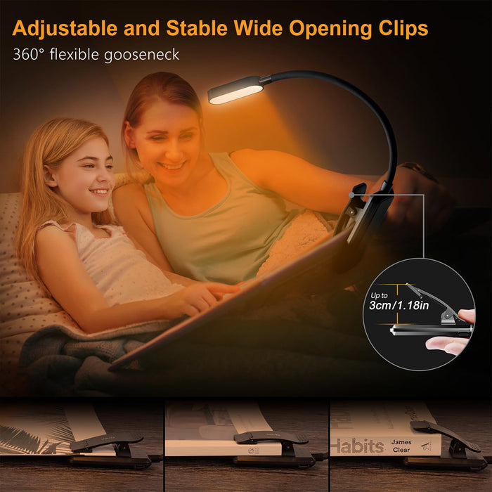 16 LED Rechargeable Book Light for Reading in Bed