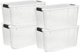 Ultra Latch Box with Lids for Home and Office, 70 Quart, 4-Pack