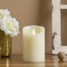 Flameless LED Battery Operated Ivory Pillar Candle, Flickering Realistic Moving Flame, 3" x 4.5" Luminous Real Wax Indoor Home Decor Pack of 1