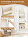 Over the Door Organizer, 6-Shelf Closet Hanging Storage with 13 Mesh Pockets, 55lbs Capacity Behind the Door Storage for