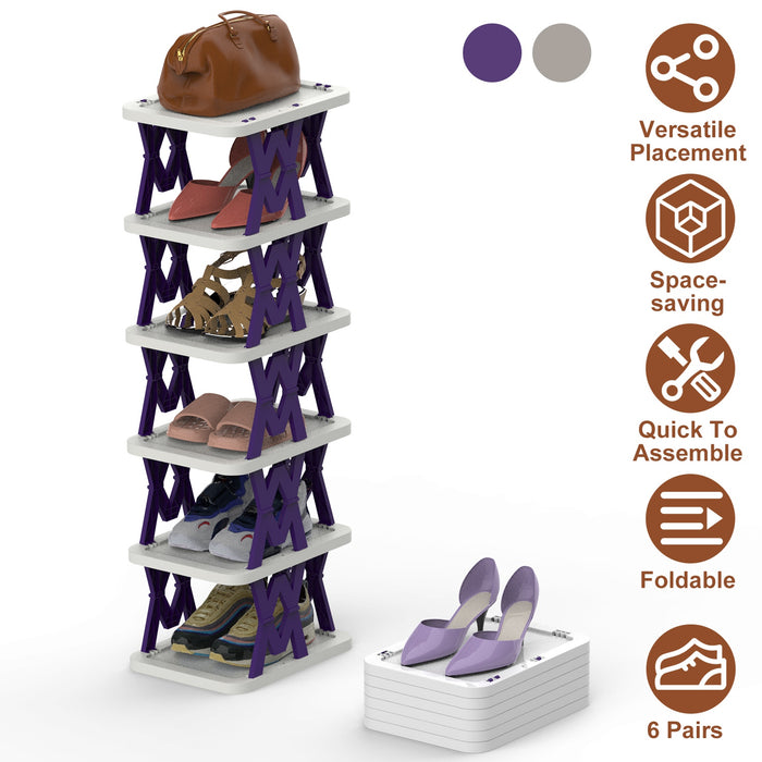 Six-Tier Foldable Shoe Rack
