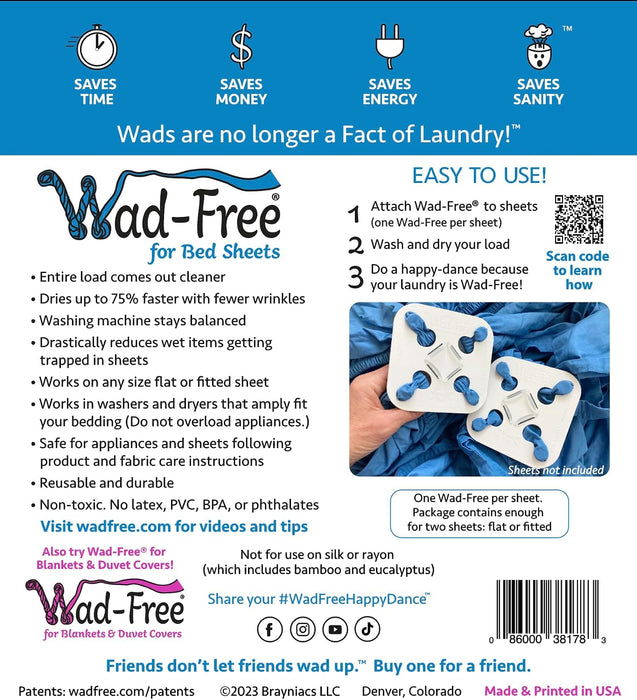 Bed Sheet Detangler Reduces Laundry Tangles - As Seen on Shark Tank, Made in USA