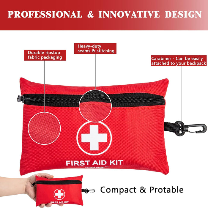 Mini First Aid Kit - 140 Piece Small First Aid Medical Kit