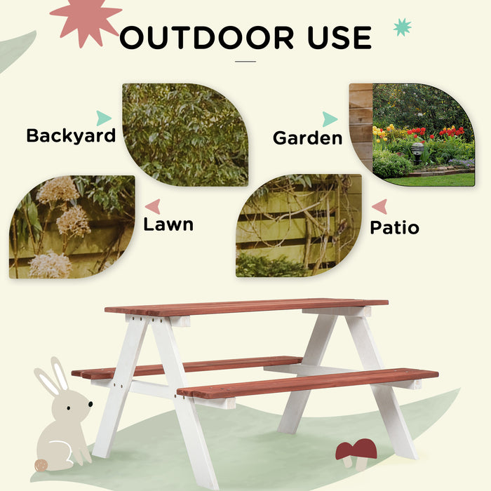 Wooden Kids Picnic Table and Bench Set