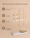 3-Tier Jewelry Organizer Stand, Metal Jewellery Holder, Dresser Display Rack for Necklace Earring Bracelets Rings, Gift 
