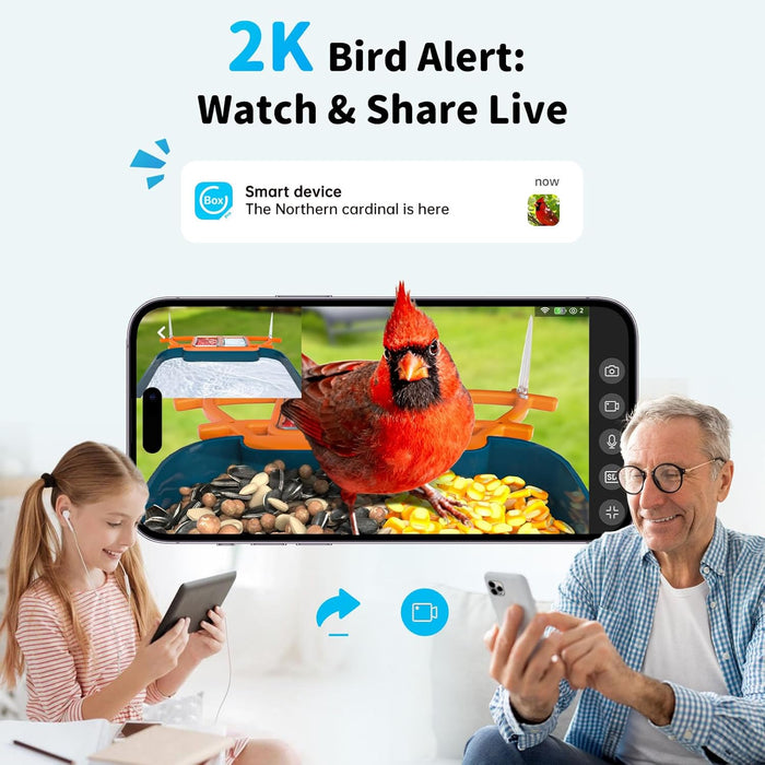 Smart Solar Bird Feeder with Camera & Outdoor Bird Bath