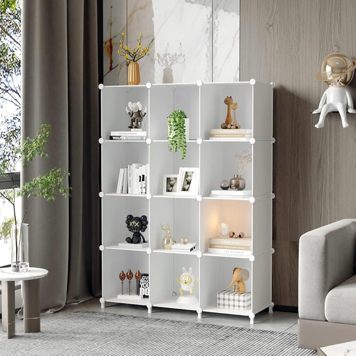 12 Cube Storage Organizer, Closet Organizer Storage Shelves, White