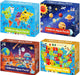 4 Packs 100 Piece Puzzles for Kids Ages 4-6 6-8 8-10, USA World Map Kids Puzzles Ages 3-5 4-6 5-8, Solar System Mars Adventure 100 Piece Puzzle for Adults Seniors, Educational Jigsaw Puzzles 15"x10"