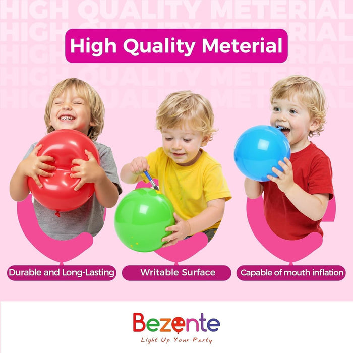 Assorted Latex Rainbow Balloons 100 Pack 12 inch