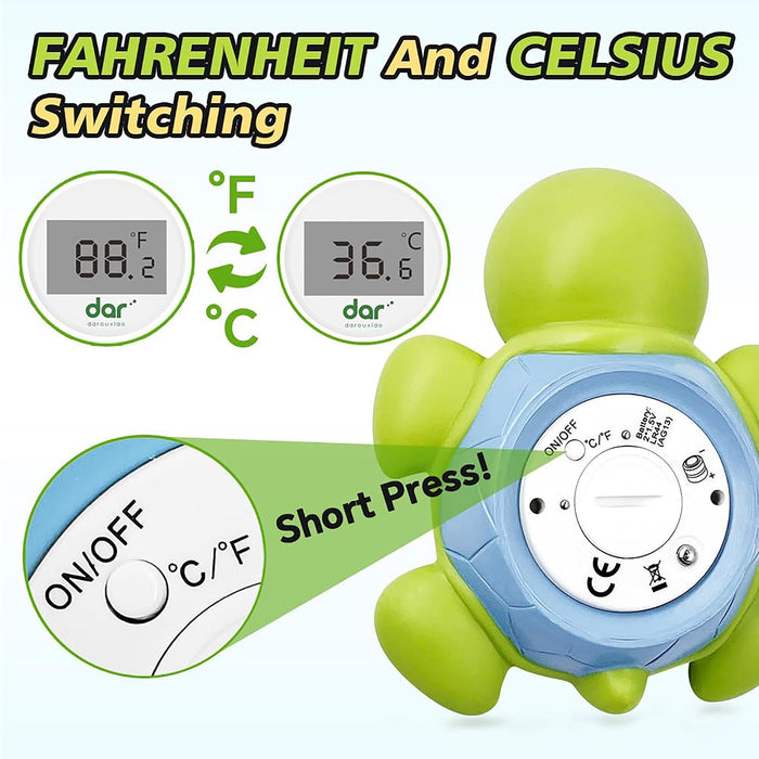 Baby Bath Thermometer for Tub,Floating Digital Water Temperature Thermometer with Instant Accurate Reading,3-Color Safety Light,Auto On/Off for Newborn,Infant & Toddler