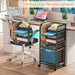 6-Tier Rolling File Cart Multi Mobile Drawer Cabinet Black