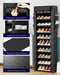 10-Tier Shoe Rack with Cover, Vertical Shelf, 17.5" Wide, Black