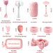 Skincare Tools Set with Face Cleansing Brush, Ice Face Roller & Gua Sha Set