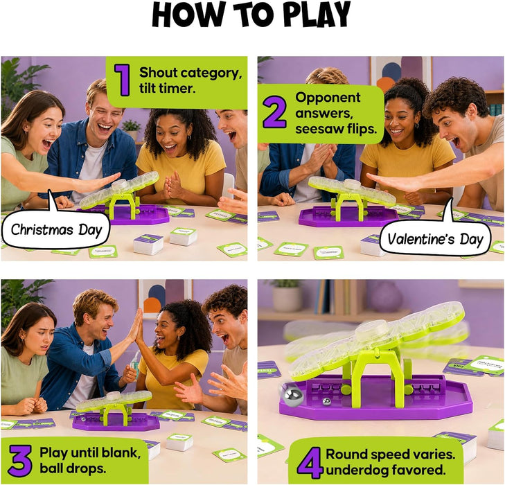 TeeterTalk Fast-Paced Family Board Game, Head-to-Head Categories Game
