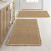 Set of 2 Waffle Bathroom Rugs Boho Bath Mat Brown 18x30 Inch