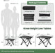 2 Pack Camping Table Foldable, Portable Folding Beach Table, Black-S