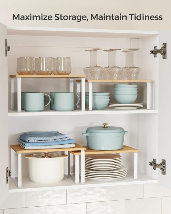 Cabinet Organizer Shelf, Set of 4 Spice Rack, Kitchen Storage