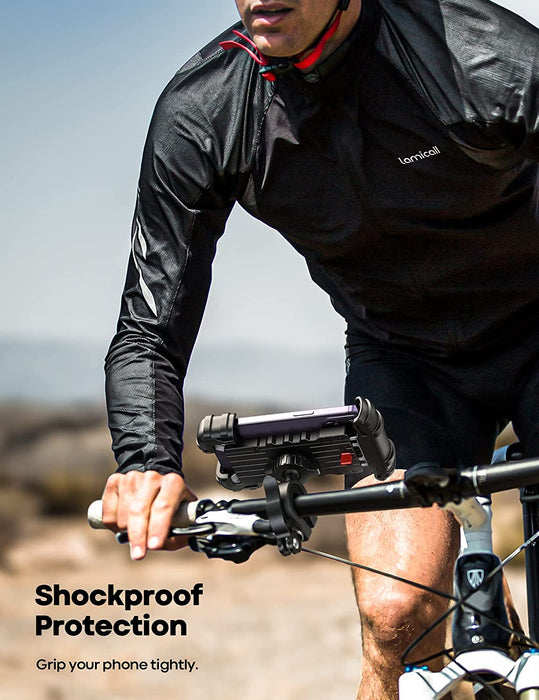 Bike Phone Holder Motorcycle Mount - One-Hand Operation, Lockable