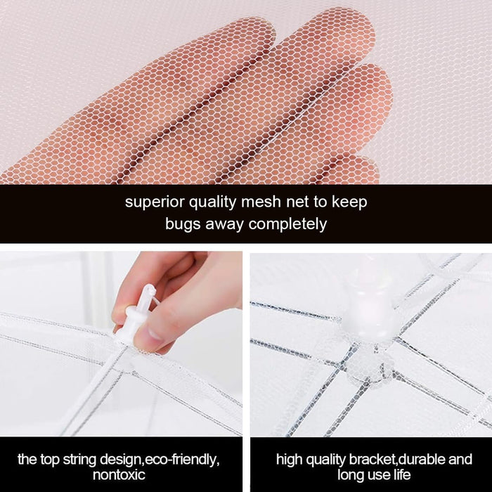 (6 Pack) Pop-Up Outside Picnic Mesh Food Covers Tent Umbrella for Outdoors and Camping Food Net Cover Keep Out Flies Mos